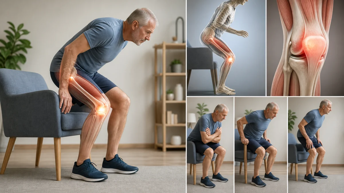 Douleur en se relevant d’une chaise : genou, hanche, quadriceps ou manque de puissance ? Douleur en se relevant d’une chaise : genou, hanche, quadriceps ou manque de puissance ?
