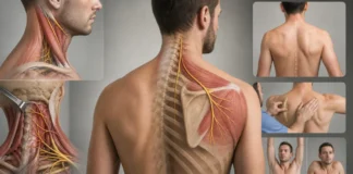 Lésion du nerf spinal accessoire : épaule tombante, trapèze faible et scapula instable