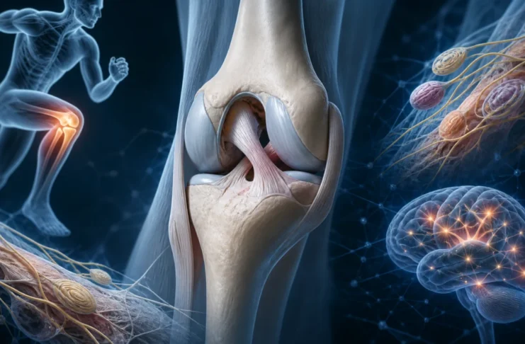 Illustration accompanying an article on ligaments and proprioception