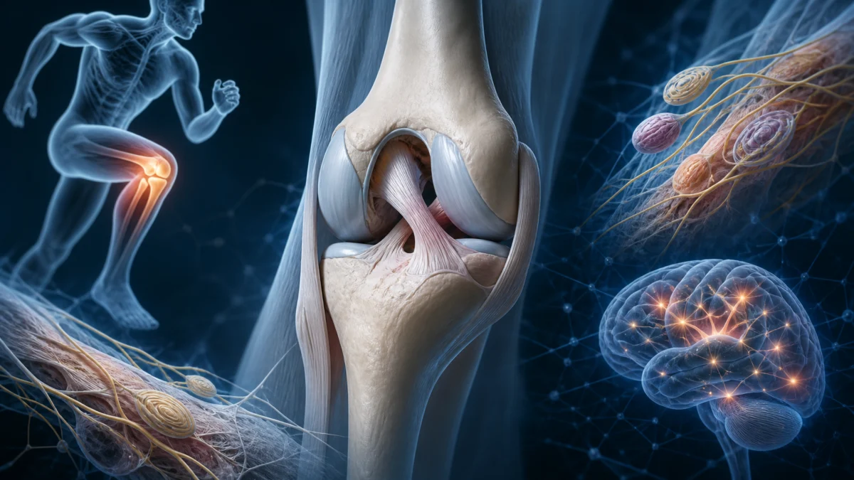 Ligaments et proprioception : des tissus passifs ou de véritables capteurs sensoriels ? Illustration accompanying an article on ligaments and proprioception