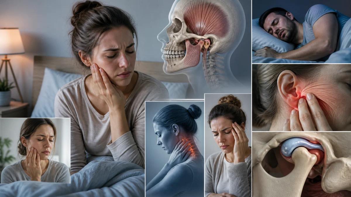 Mâchoire douloureuse au réveil : bruxisme, articulation temporomandibulaire ou sommeil ? Mâchoire douloureuse au réveil : bruxisme, articulation temporomandibulaire ou sommeil ?