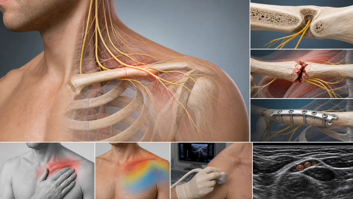 Repères éducatifs de la sensibilité au-dessus et au-dessous de la clavicule.