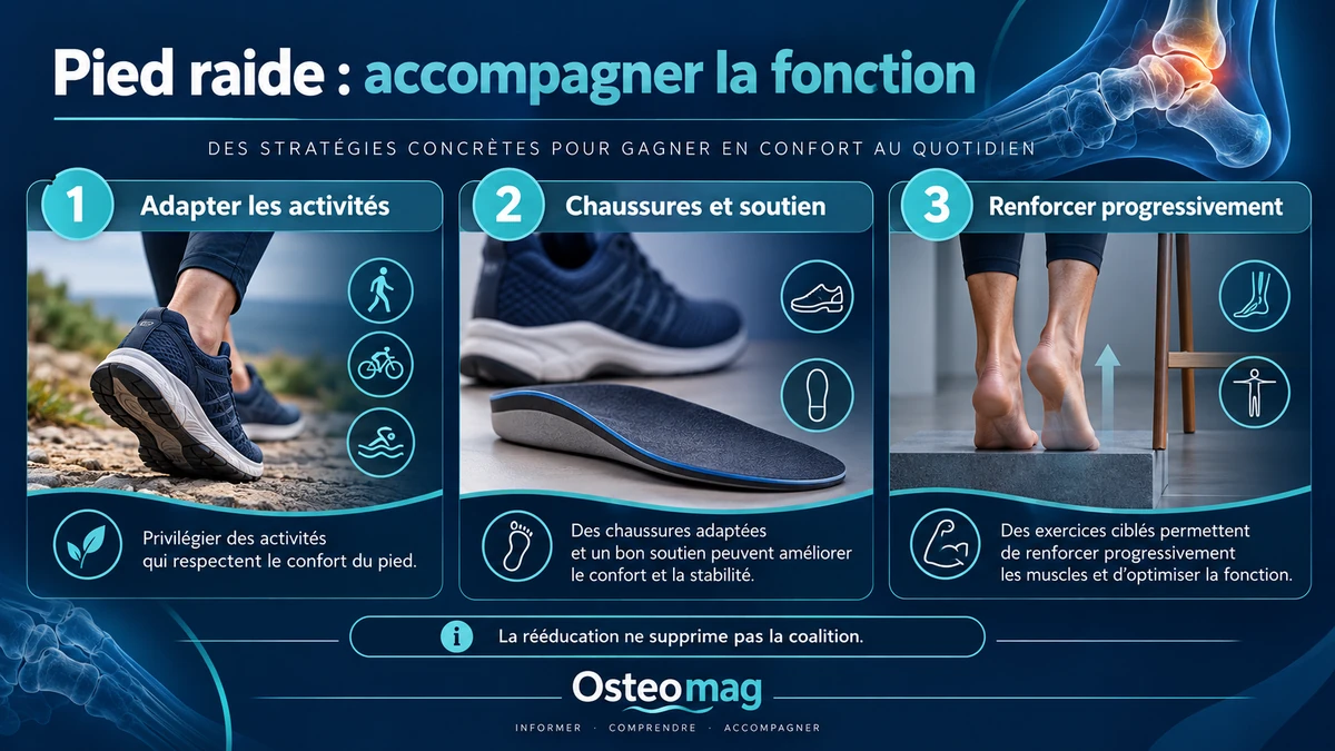 Adapter les activités, soutenir les appuis et renforcer progressivement un pied avec coalition tarsienne.