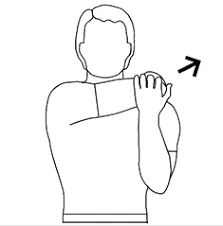 Dessin d’un mouvement doux du bras à travers le thorax.