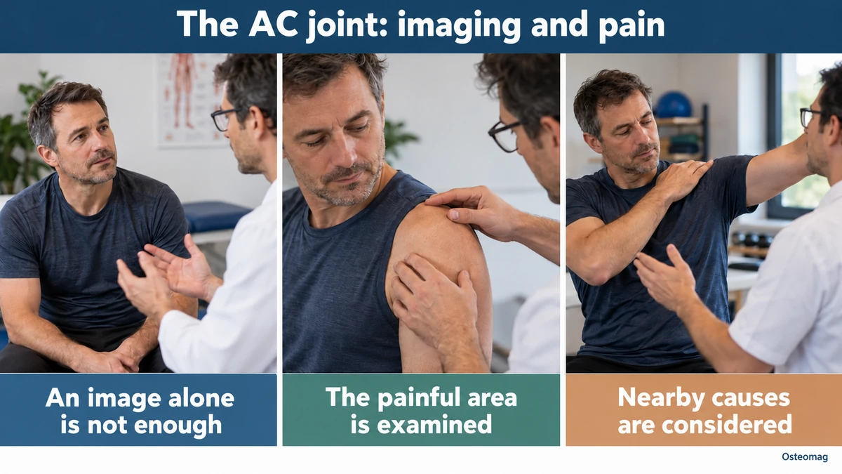 Three educational scenes: the AC joint: imaging and pain.