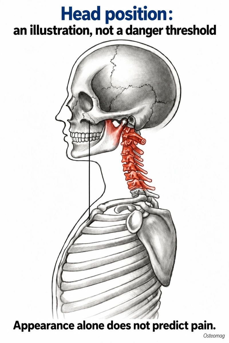 Profile illustration of the skull and cervical spine