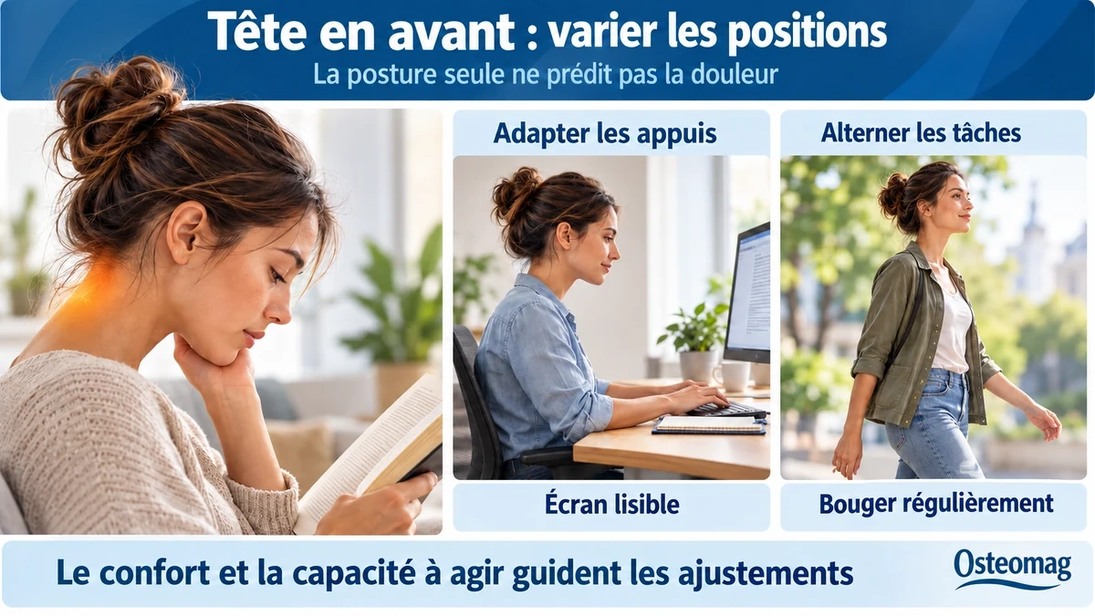 Trois exemples d’activités et de positions quotidiennes