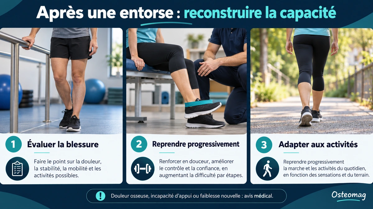 Évaluation et reprise progressive après une entorse