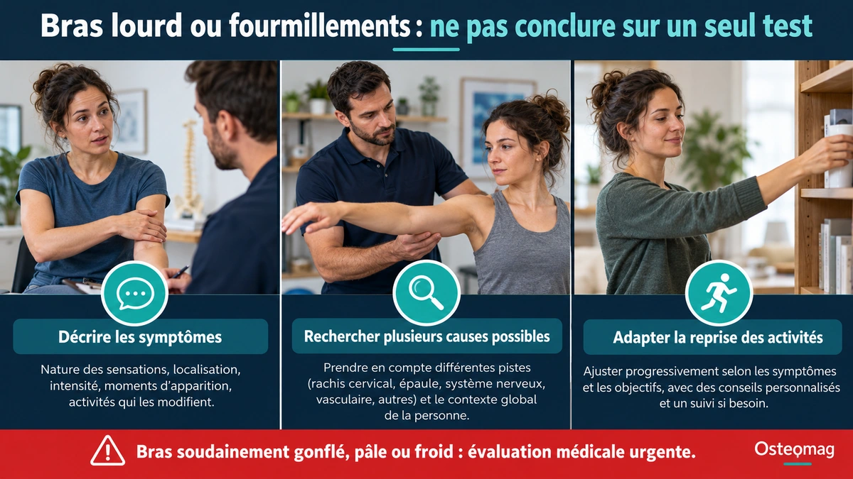 Décrire les symptômes du bras, comparer les causes et repérer une urgence vasculaire