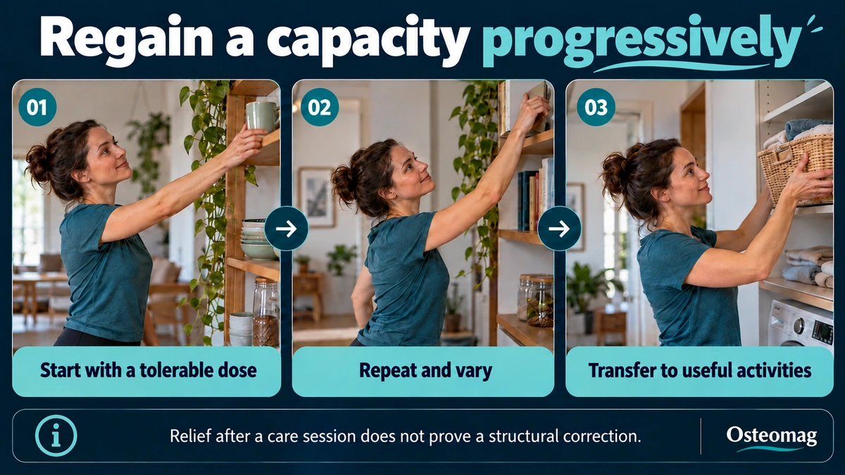 Gradually resuming a daily task by adjusting the dose