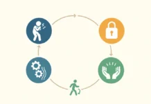 Symbolic illustration of protection and a return to movement