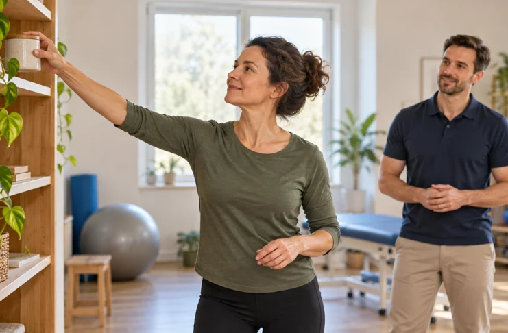 Patient exploring a daily movement with a professional