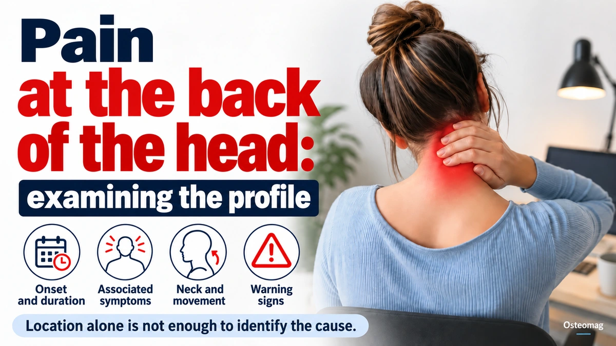 Pain at the back of the head: onset, duration, associated symptoms and warnings
