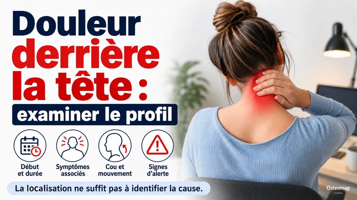 Profil d’une douleur derrière la tête : début, durée, symptômes associés et alertes