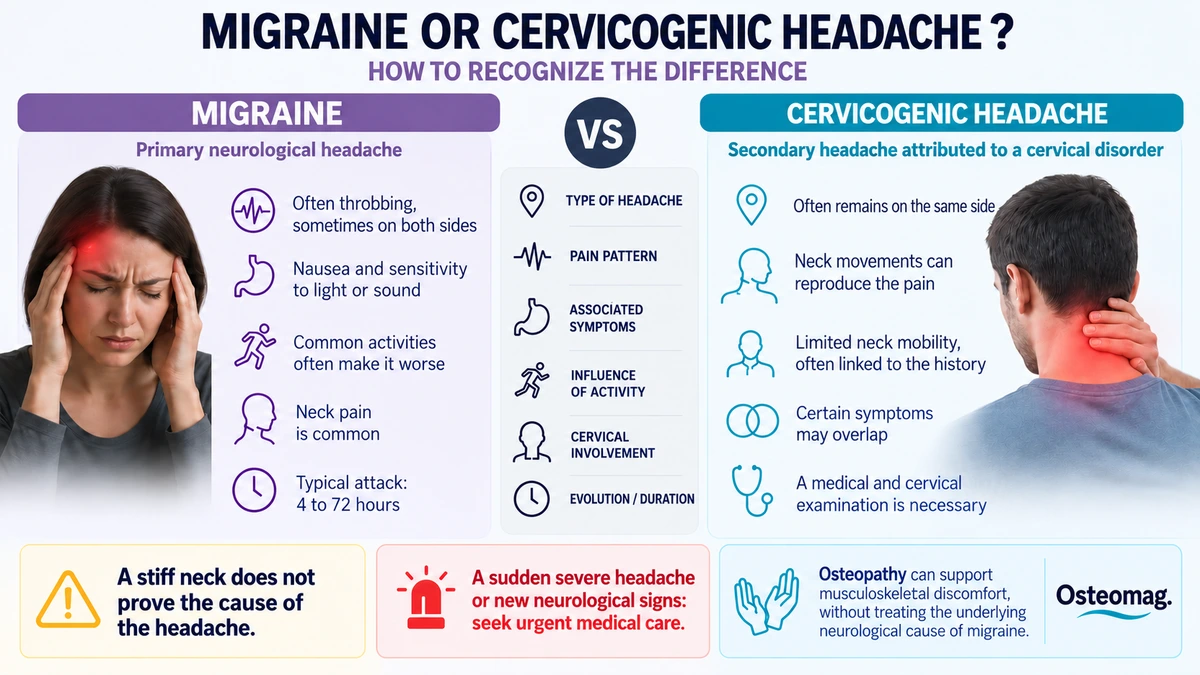 Cautious comparison of migraine and cervicogenic headache