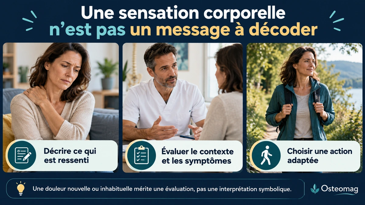Décrire une sensation, examiner son contexte et choisir une action adaptée