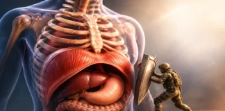 Metaphorical illustration of the diaphragm and protection, not a diagnostic image