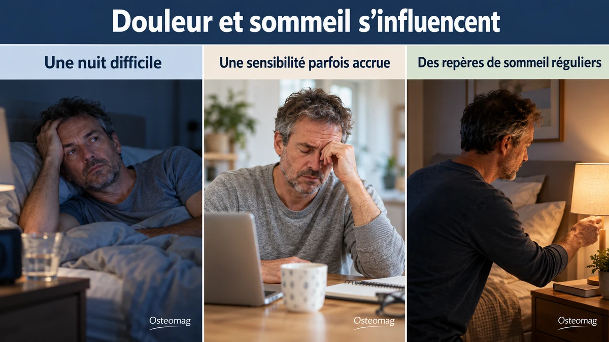 Trois scènes pédagogiques : douleur et sommeil s’influencent.