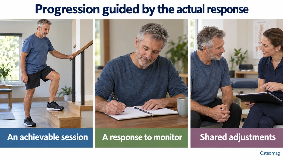 Three educational scenes: progression guided by the actual response.