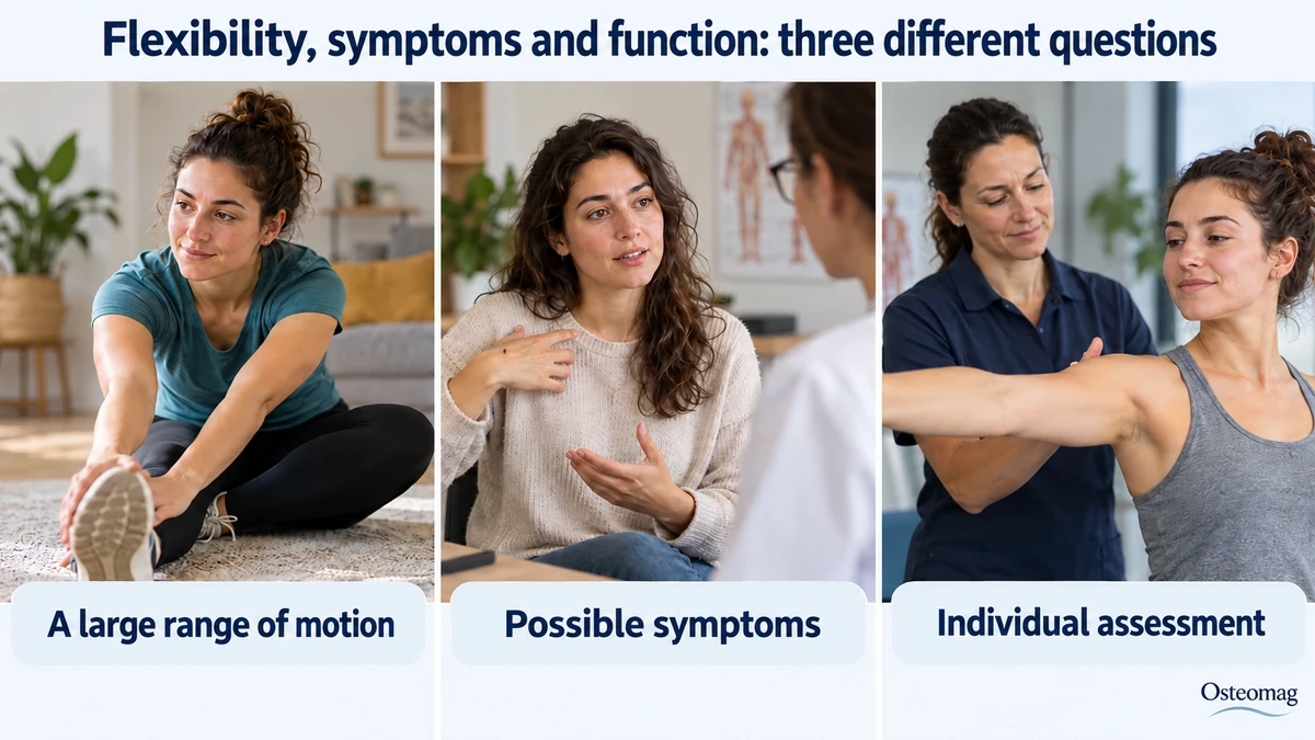 Three educational scenes: flexibility, symptoms and function: three different questions.