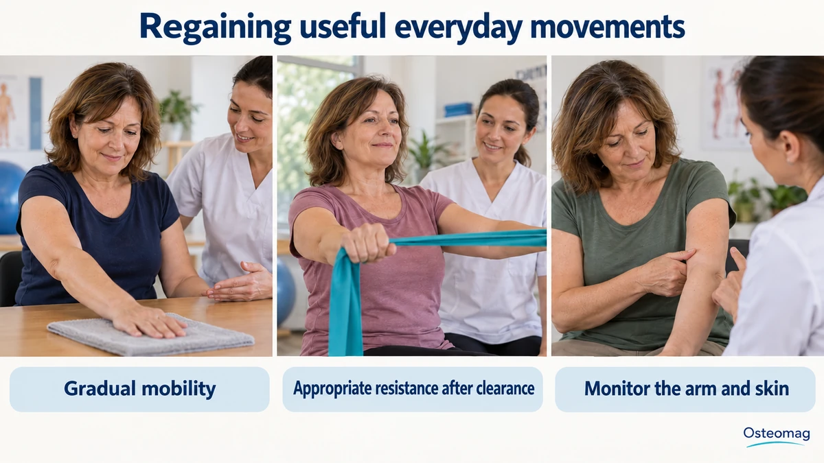 Three educational scenes: regaining useful everyday movements.