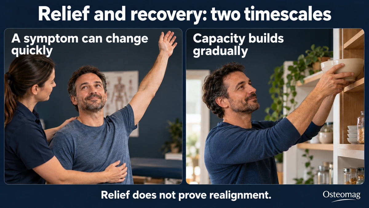 A man compares a movement during a consultation with an everyday task.