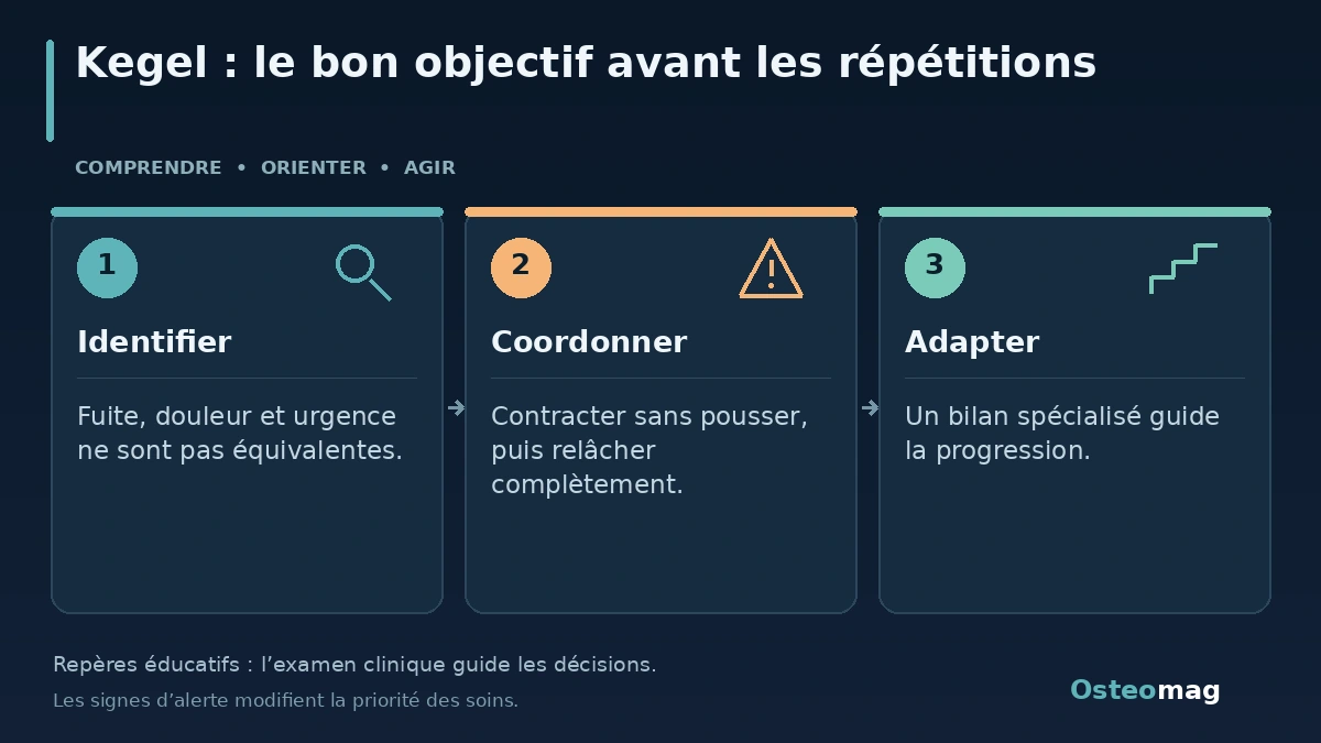 Kegel : le bon objectif avant les répétitions : Identifier ; Coordonner ; Adapter