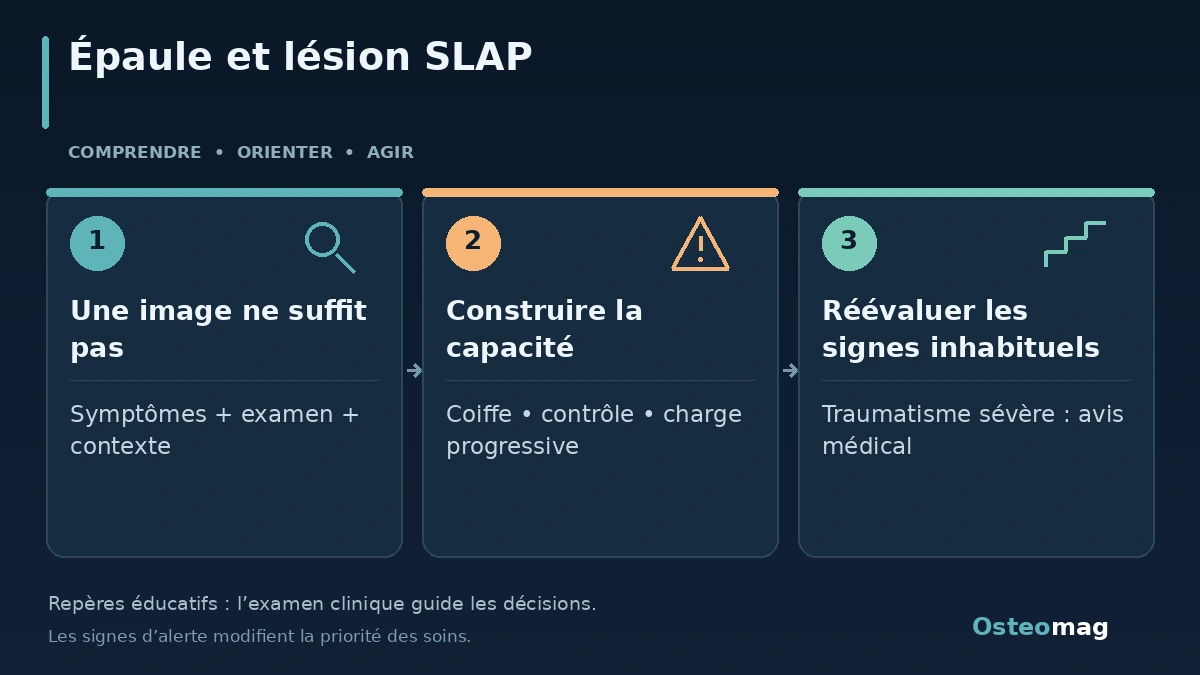 Épaule et lésion SLAP : Une image ne suffit pas ; Construire la capacité ; Réévaluer les signes inhabituels