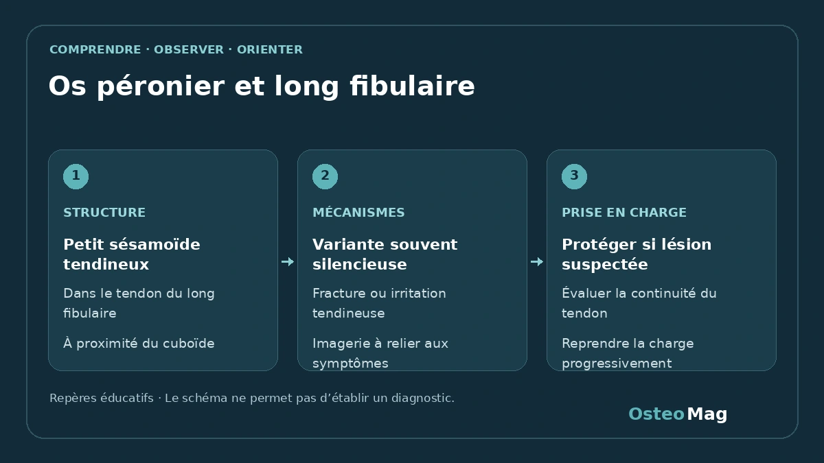 Os péronier et long fibulaire : repères anatomiques ou fonctionnels, symptômes et orientation