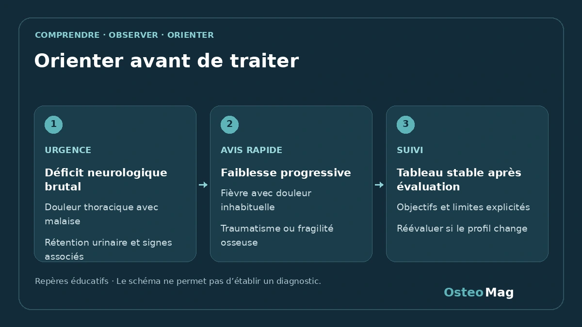 Orienter avant de traiter : repères anatomiques ou fonctionnels, symptômes et orientation