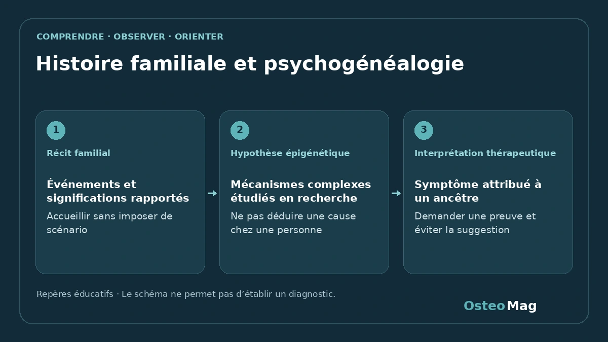 Schéma de repères : histoire familiale et psychogénéalogie