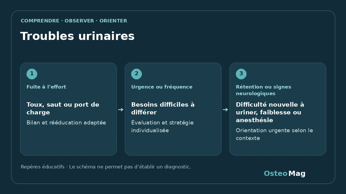 Schéma de repères : troubles urinaires