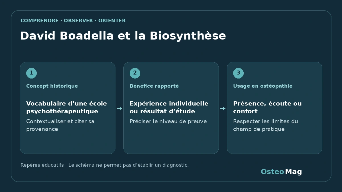 Schéma de repères : david boadella et la biosynthèse