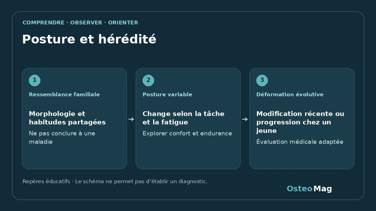 Schéma de repères : posture et hérédité
