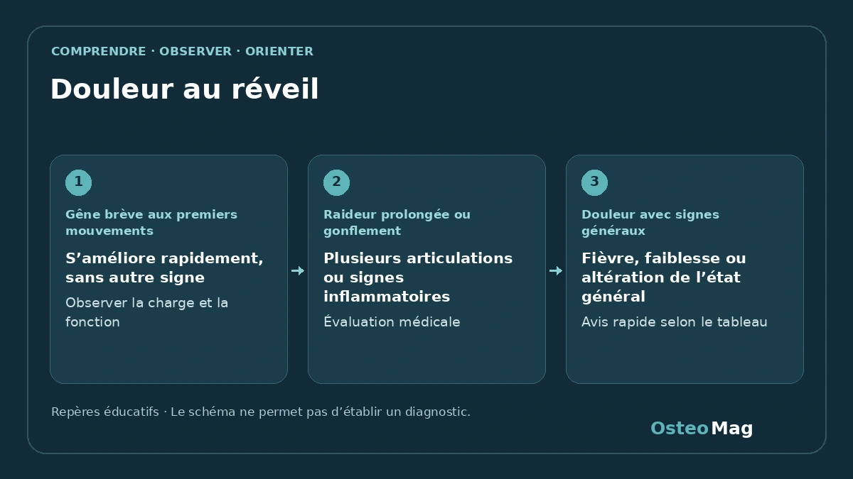 Schéma de repères : douleur au réveil