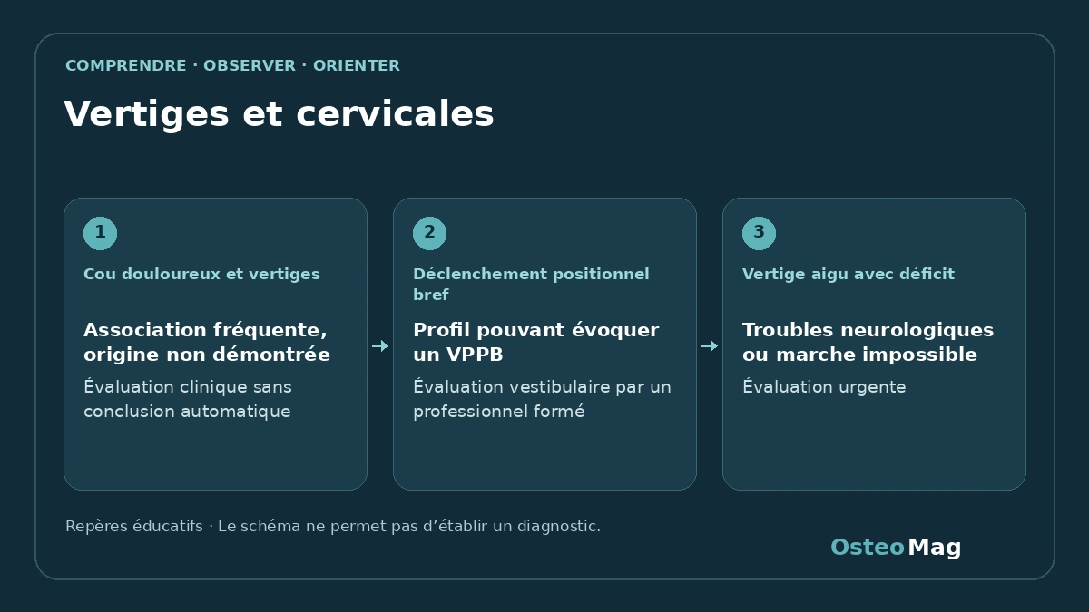 Schéma de repères : vertiges et cervicales