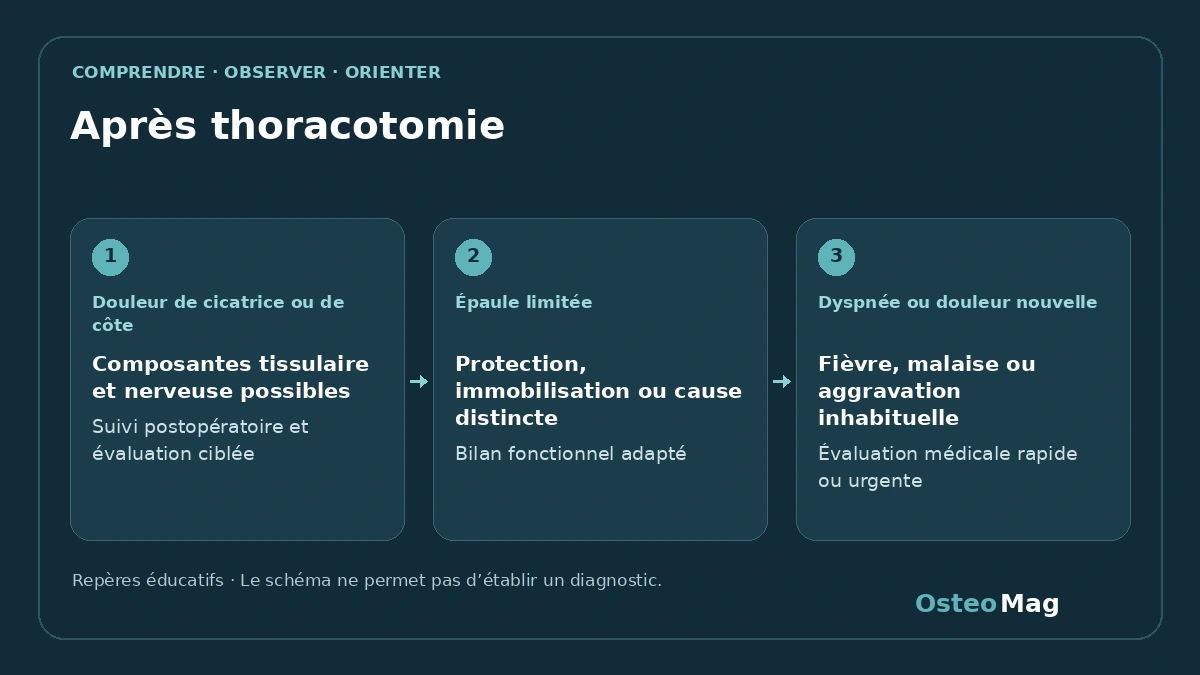 Schéma de repères : après thoracotomie