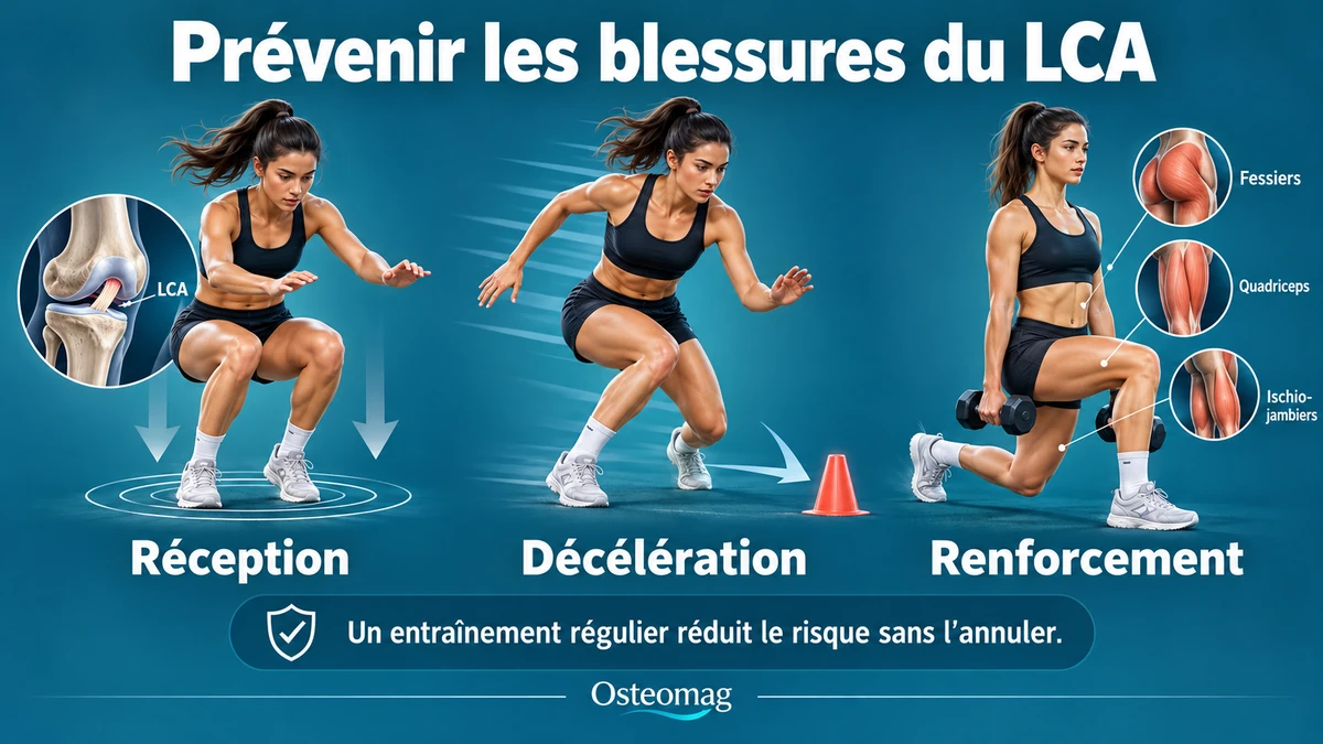 Réception, décélération et renforcement dans un programme de prévention des blessures du ligament croisé antérieur.
